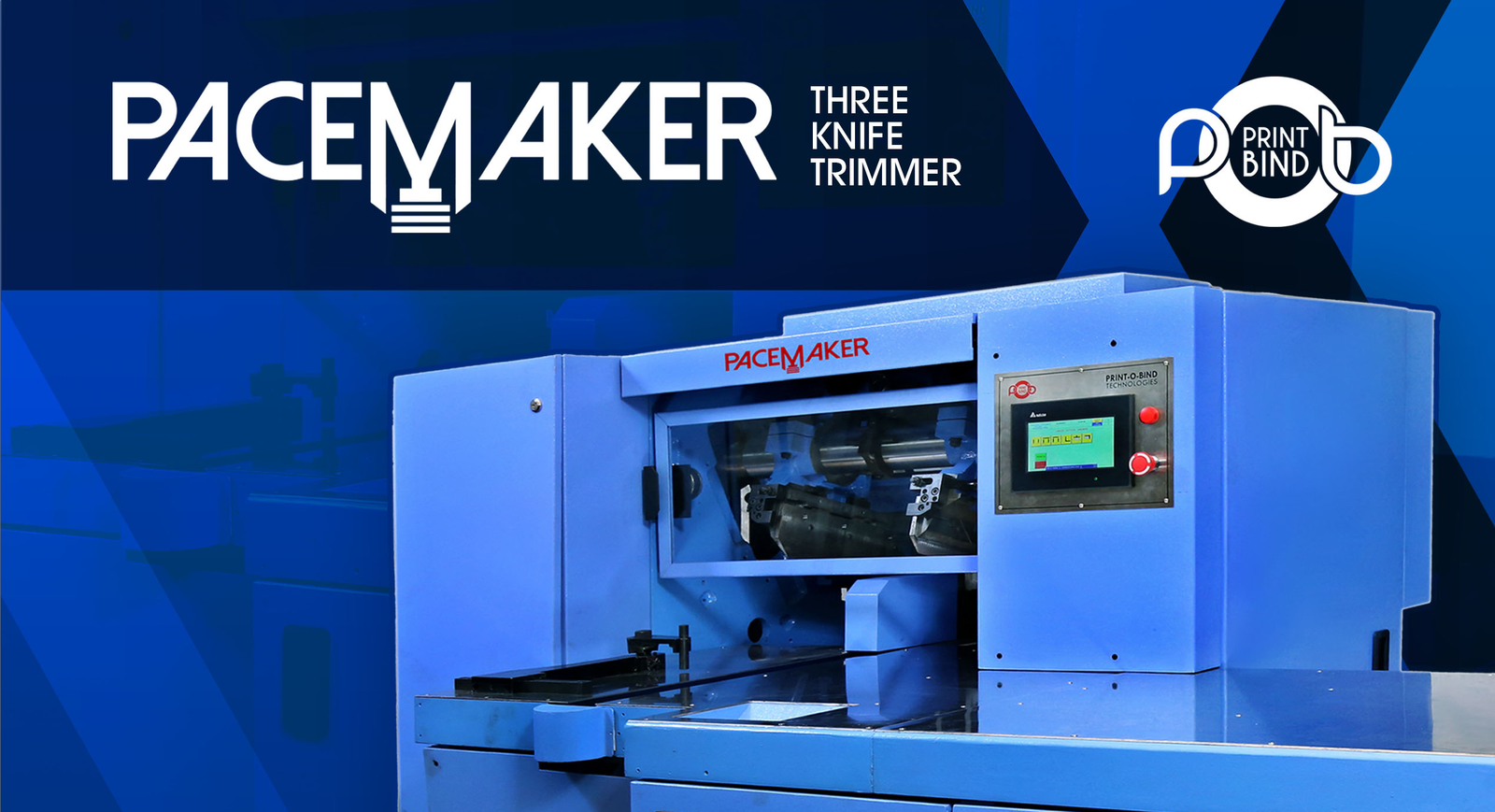 Pace Maker three knife trimmer with touchscreen controls